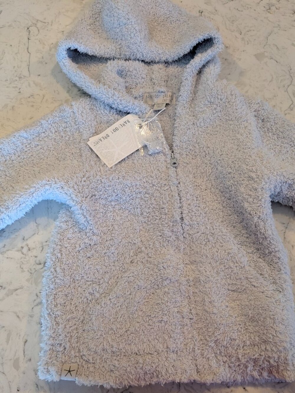 NEW! Barefoot dreams toddler zip-up hoodie (blue) 2T/3T